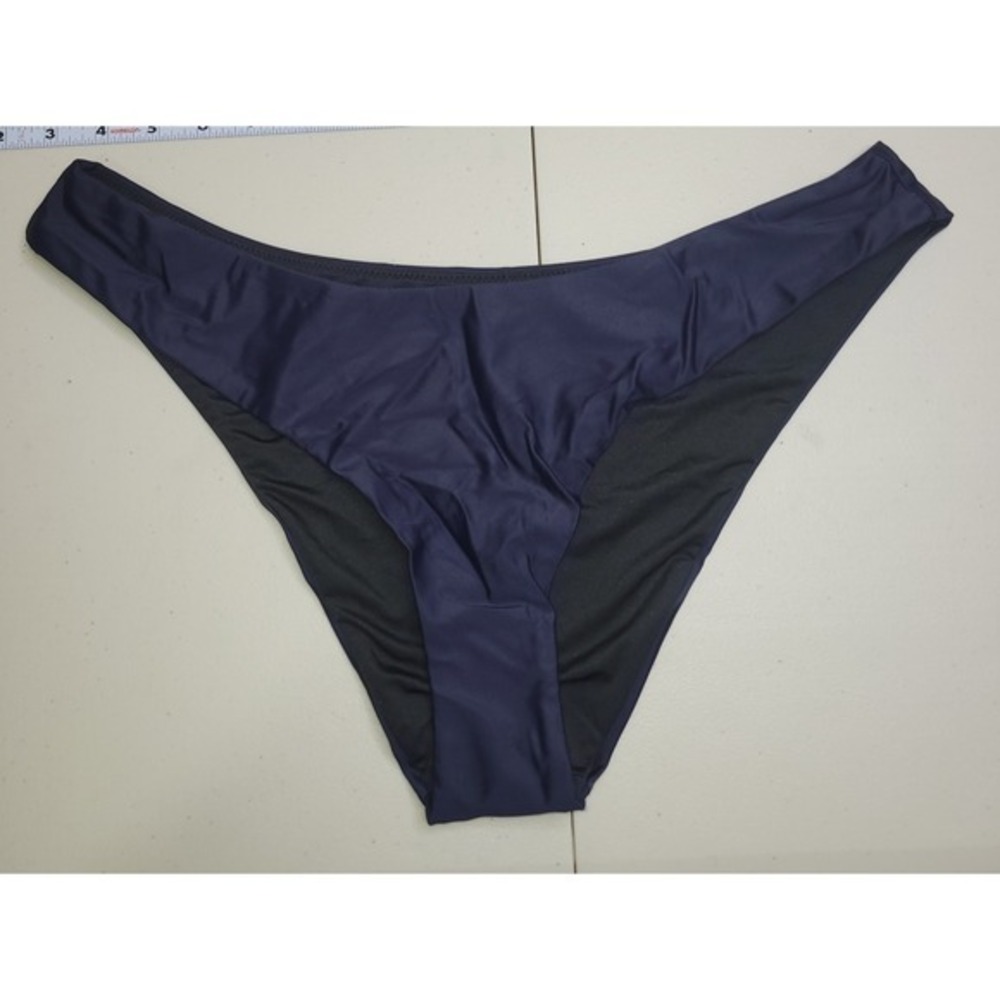 New J.Crew Curved-Waist Cheeky Bikini Bottom Womens L Blue Swim NWT BC125 - Picture 1 of 5